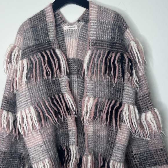 Ulla Johnson Elena Plaid Fringe Cardigan Wrap Mixte Women's Size S petite fall - Picture 4 of 10